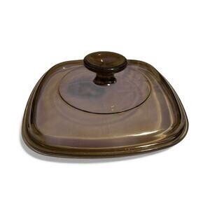 Corning Vision Ware Brown Amber 7" Square Baking Dish Lid A7C Replacement Pyrex